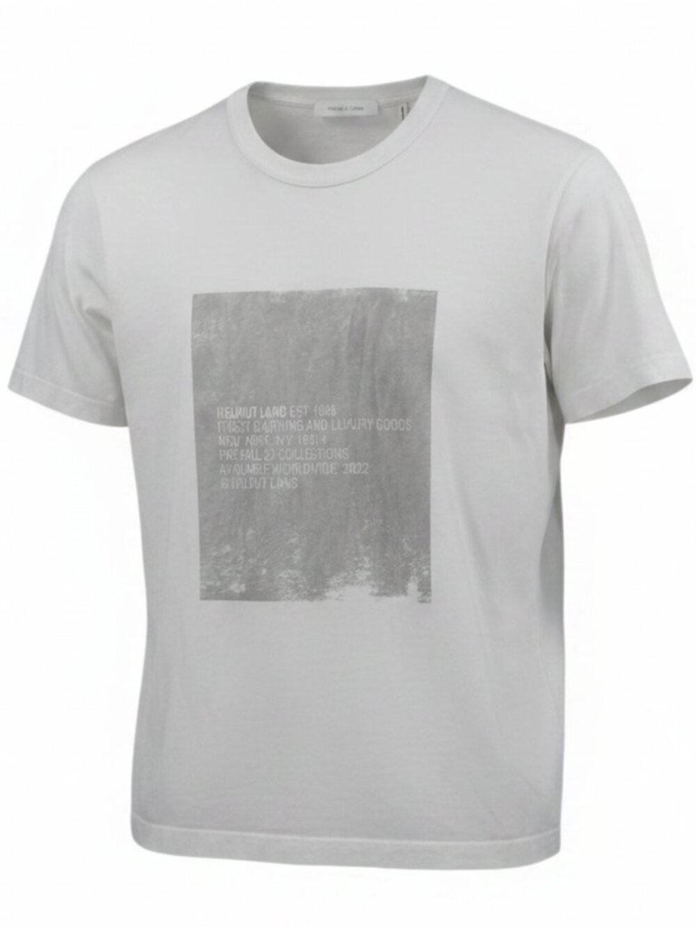 Helmut Lang Graphic T-Shirt Mens Medium metallic patch logo silver box tee
